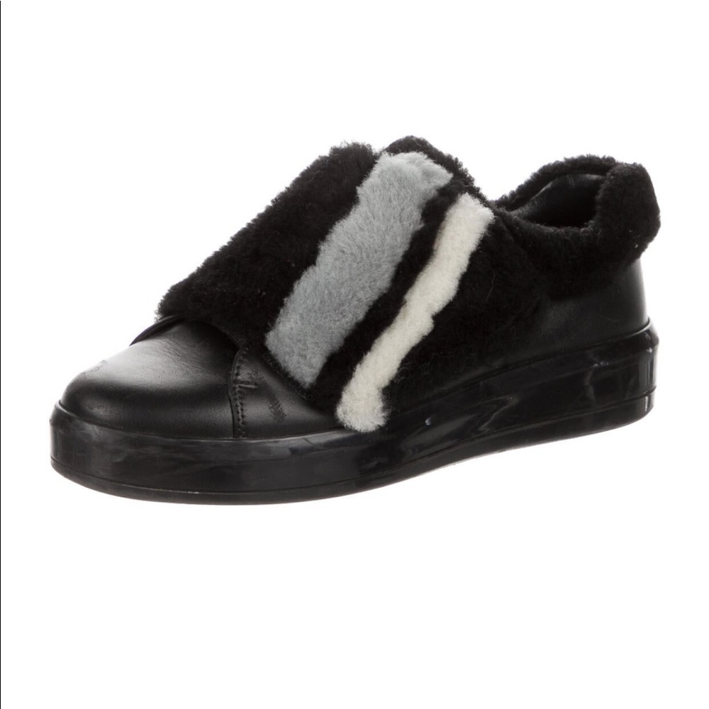 Prada Black Leather Sneakers